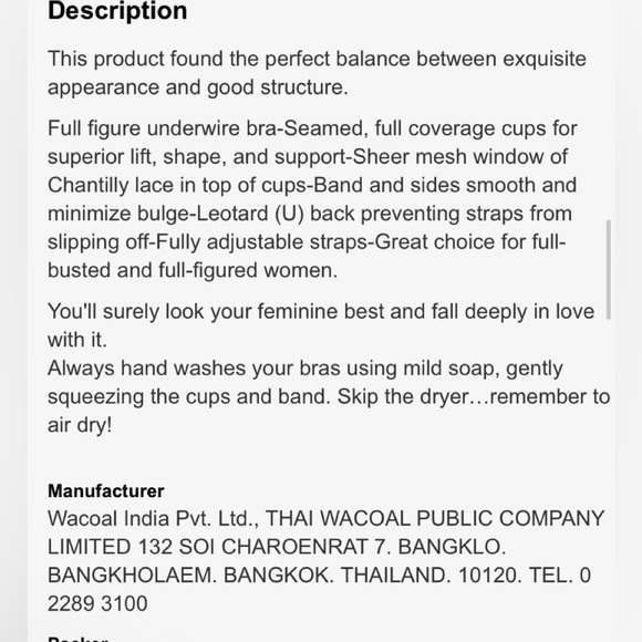 💕Wacoal Lace Non-Padded Underwire Full Coverage Bra💕 - Picture 13 of 13